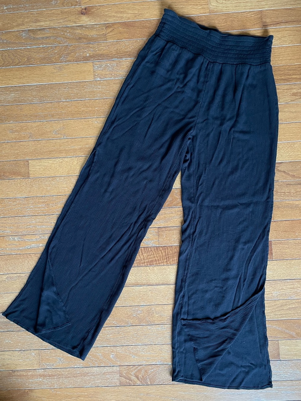 Shade & Shore Black Wide Leg Pants Cover Up Lounge Beach Size M